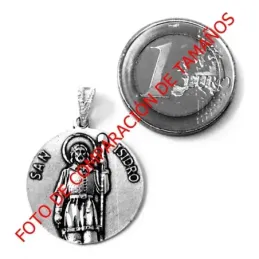 Medalla Plata Ley 925m San Isidro Labrador 22mm. [AB9266]