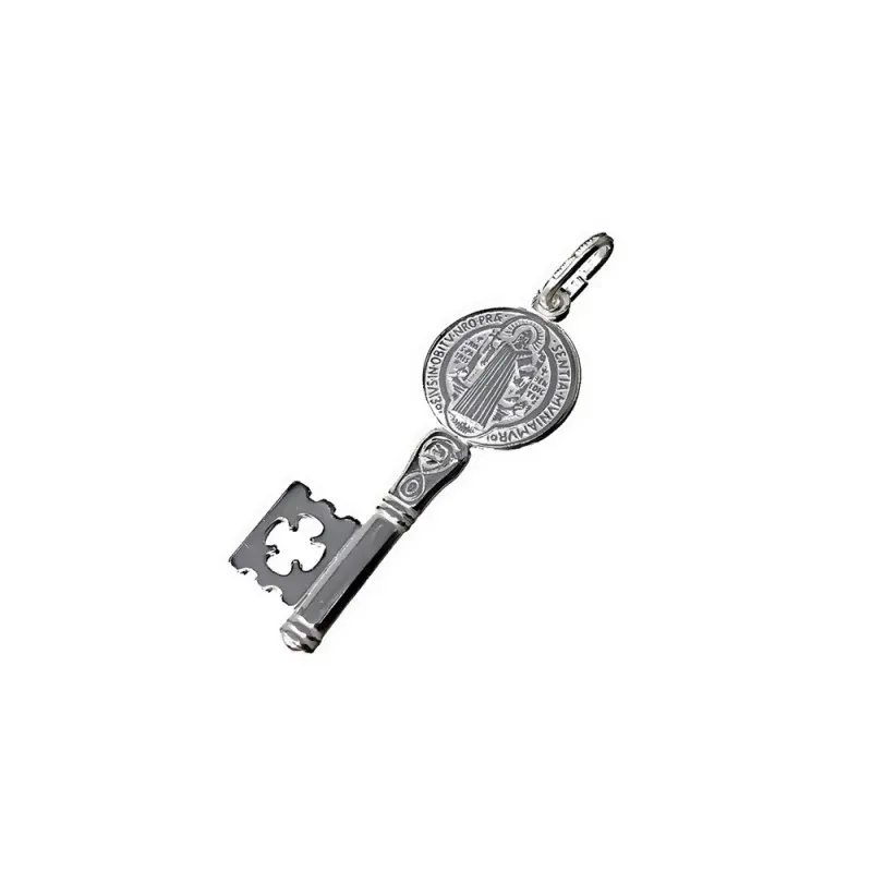 Colgante plata Ley 925m llave San Benito 25mm. unisex