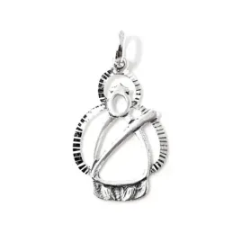 Virgen de la Cabeza colgante plata Ley 925m calada 30 mm. silueta mod