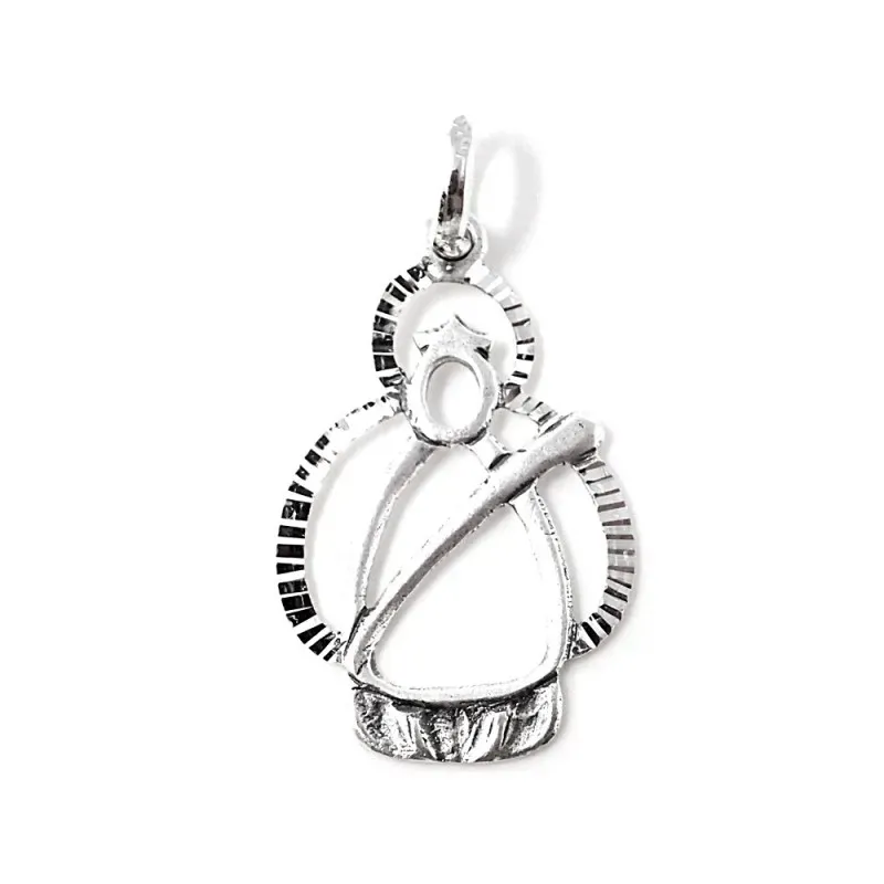 Virgen de la Cabeza colgante plata Ley 925m calada 30 mm. silueta mod