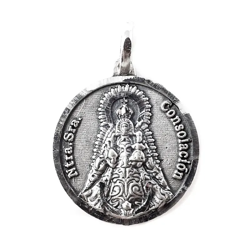 Nuestra Señora Consolación medalla plata Ley 925m maciza 19 mm. Virge