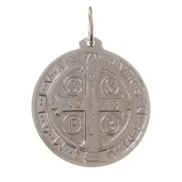 San Benito medalla plata Ley 925m unisex 30 mm.