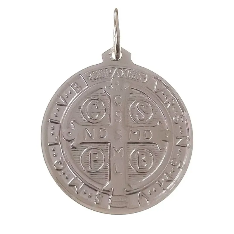 San Benito medalla plata Ley 925m unisex 30 mm.