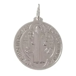 San Benito medalla plata Ley 925m unisex 30 mm.