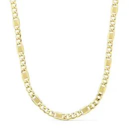 Cadena oro 18k barbada combinada 50cm. 5mm. 11,85gr. [7239]