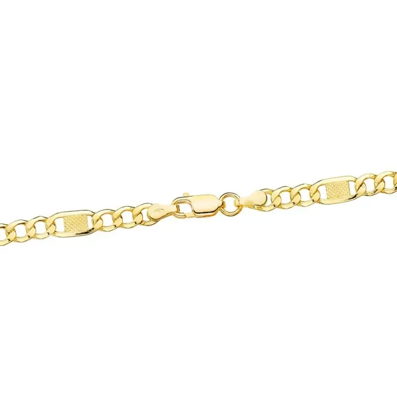 Cadena oro 18k barbada combinada 50cm. 5mm. 11,85gr. [7239]