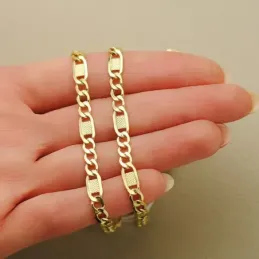 Cadena oro 18k barbada combinada 50cm. 5mm. 11,85gr. [7239]
