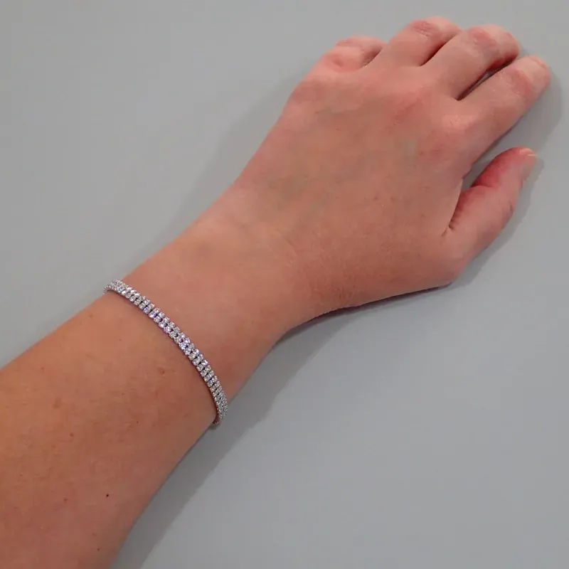 Pulsera plata ley 925m 146 circonitas 1,75mm [8125]