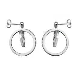 Pendientes plata Ley 925m. rodiada aros circonitas  [AA3401]