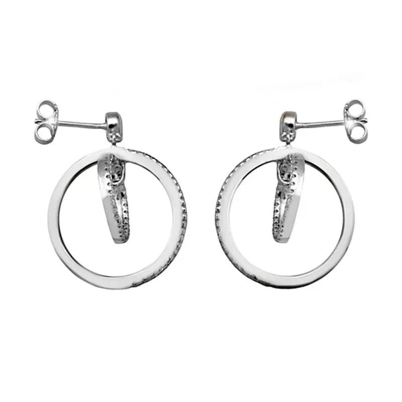 Pendientes plata Ley 925m. rodiada aros circonitas  [AA3401]