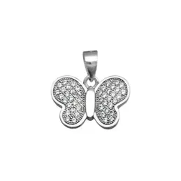 Colgante plata Ley 925m. rodiada mariposa circonitas [AA3006]