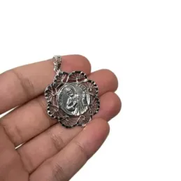 Medalla plata ley 925m San Judas Tadeo 34mm. cerco flecos [AA9814]