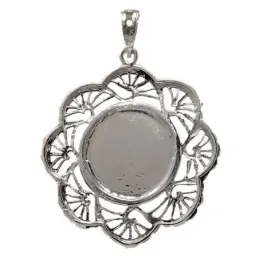 Medalla plata ley 925m San Judas Tadeo 34mm. cerco flecos [AA9814]