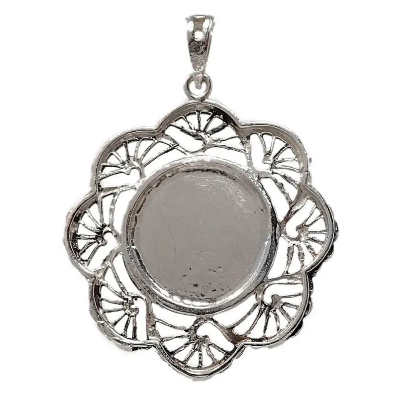 Medalla plata ley 925m San Judas Tadeo 34mm. cerco flecos [AA9814]