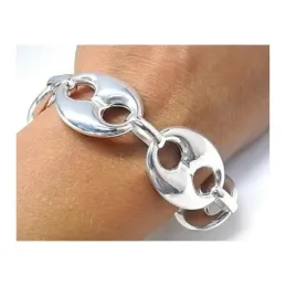 Pulsera plata ley 925m calabrote grande liso continuo [AB0044]