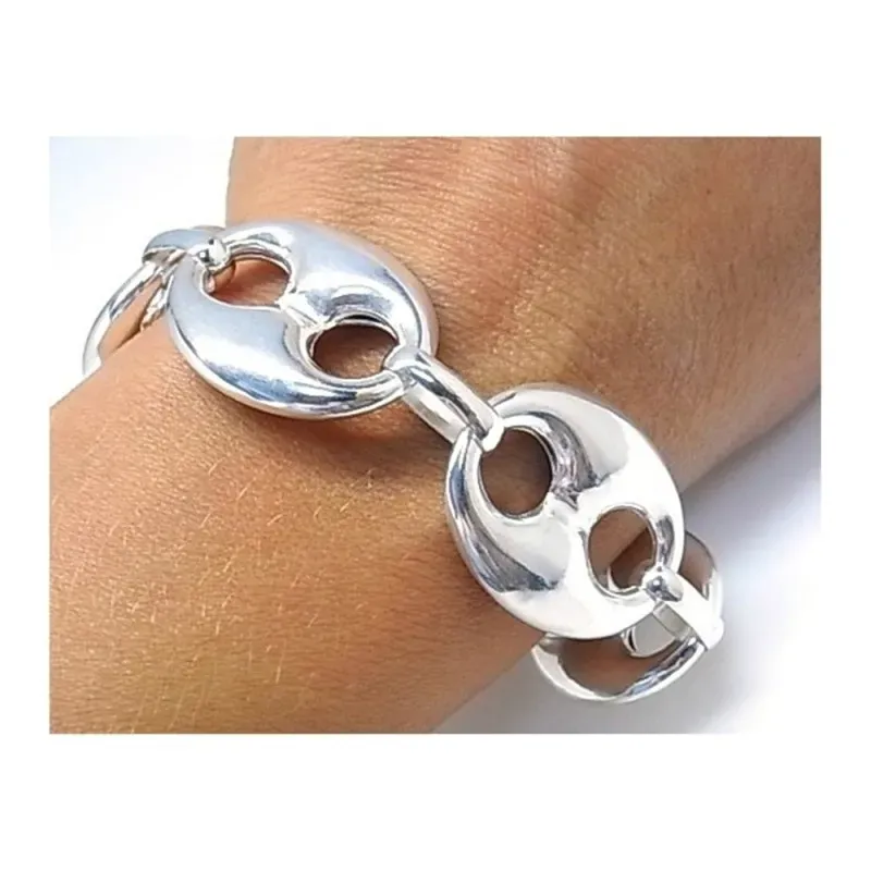 Pulsera plata ley 925m calabrote grande liso continuo [AB0044]