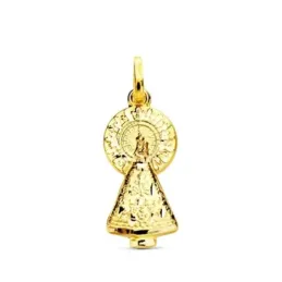 Virgen del Pilar Colgante en 9k silueta de 16 mm. tallada