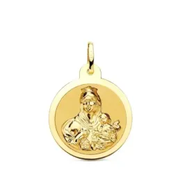 Escapulario Virgen del Carmen Corazón de Jesús Medalla en Oro 9k de 2