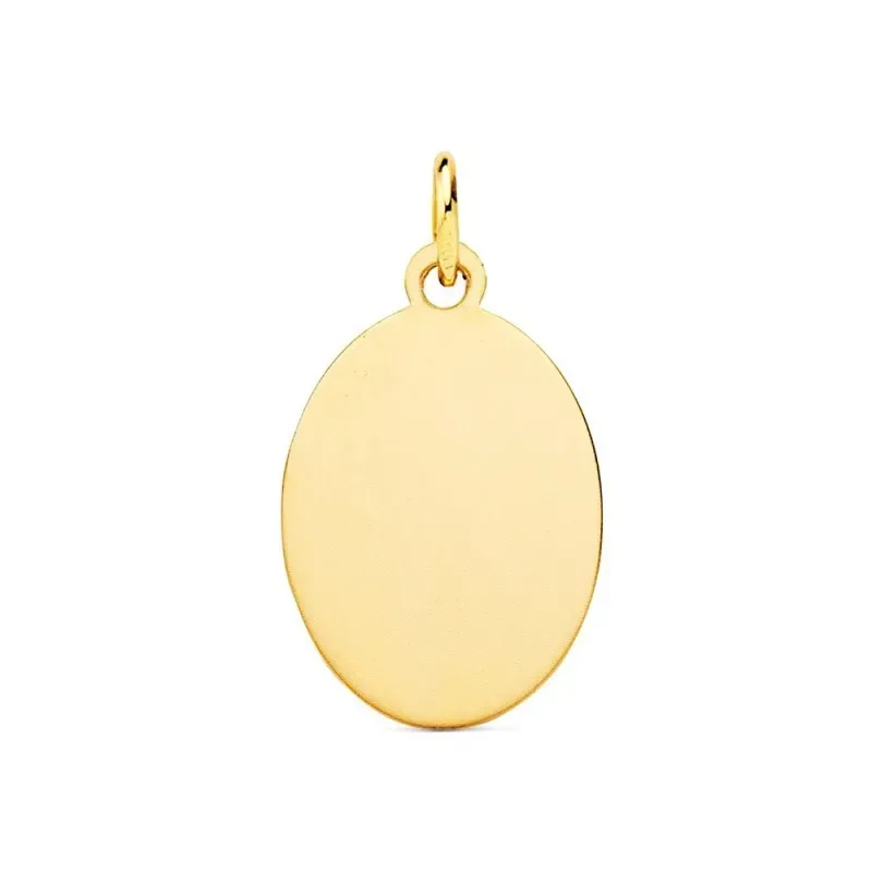 Virgen de Guadalupe Medalla en Oro de 9k ovalada de 18 mm. matizada