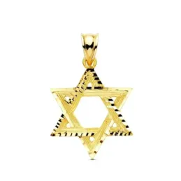 Estrella de David Colgante en Oro de 9k con 23 mm. tallado