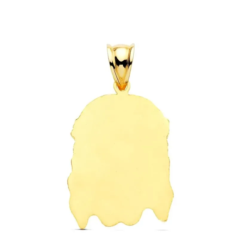 Cabeza Cristo de la Buena Muerte Colgante en Oro 9k de 27 mm. hueco t
