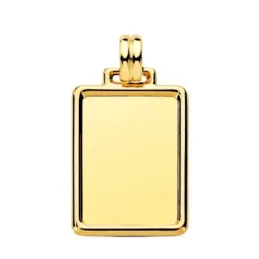 Placa Chapa Colgante en Oro de 9k con 29 mm. brillo borde relieve. Gr