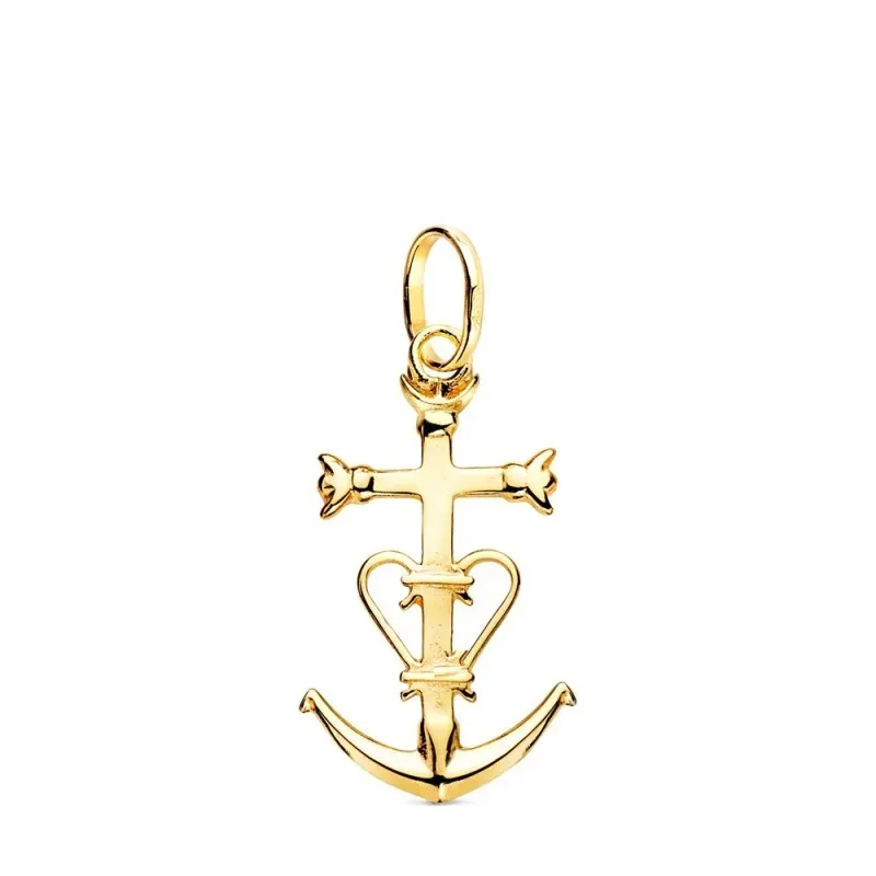 Cruz de la Camarga Colgante en Oro de 9k con 23 mm.