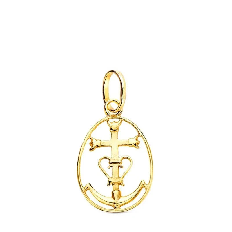 Cruz de la Camarga Colgante en Oro de 9k con 21 mm.