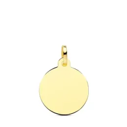 Colgante Disco en Oro 9k de 16 mm. acabado brillo liso