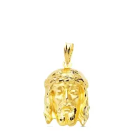 Cristo de la Buena Muerte Cabeza Cristo en Oro 9k colgante de 19 mm.