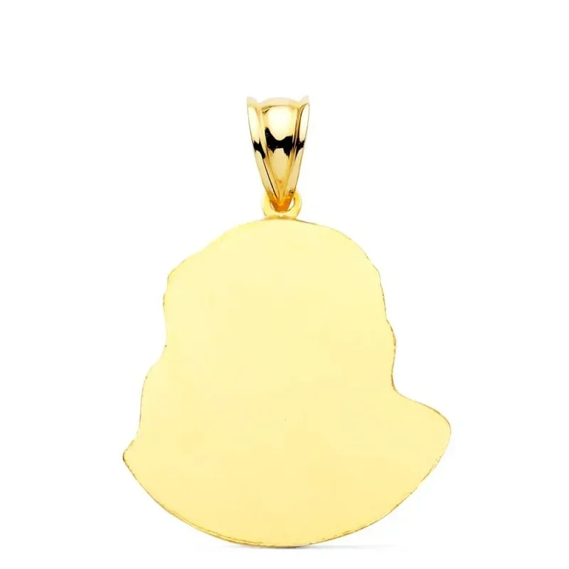 Santo Cristo Colgante en Oro 9k rostro de 27 mm. hueco en relieve