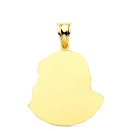 Santo Cristo Colgante en Oro 9k rostro de 27 mm. hueco en relieve. Gr