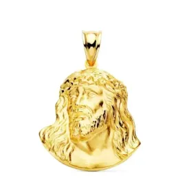 Santo Cristo Colgante en Oro 9k rostro de 27 mm. hueco en relieve. Gr