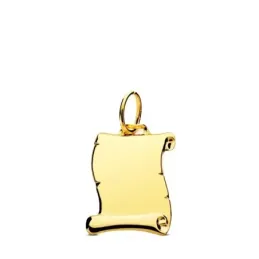 Colgante Pergamino en Oro 9k chapa de 14 mm. en brillo