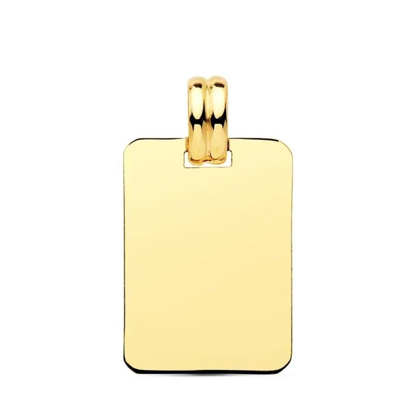 Chapa Colgante en Oro 9k rectangular de 20 mm. lisa