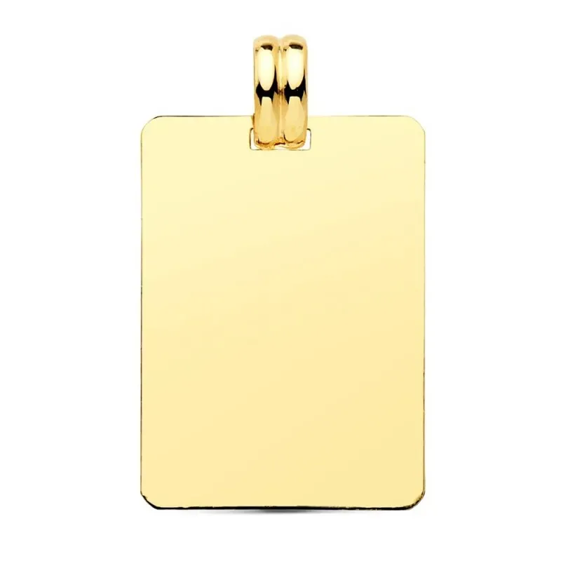 Chapa Colgante en Oro 9k rectangular de 28 mm. lisa