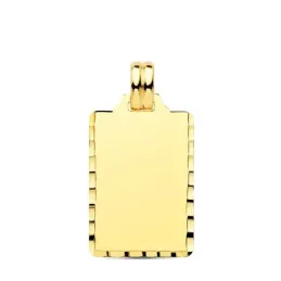 Colgante Chapa Oro de 9k rectangular de 24 mm. acabada en brillo tall
