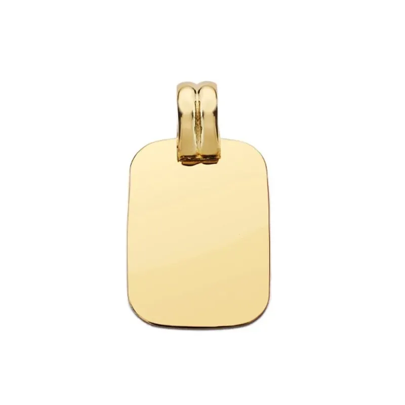 Chapa Colgante en Oro 9k de 20 mm. lisa brillo