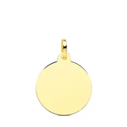 Disco Colgante Chapa en Oro de 9k liso de 18 mm. en brillo