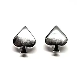 Pendientes plata ley 925m liso as de picas 12mm. [AB0610]