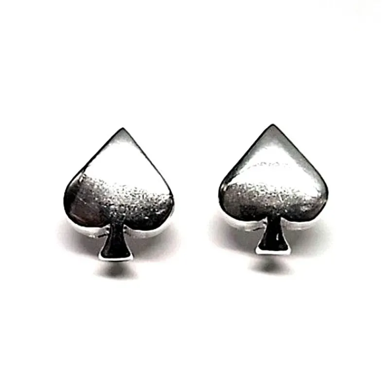 Pendientes plata ley 925m liso as de picas 12mm. [AB0610]