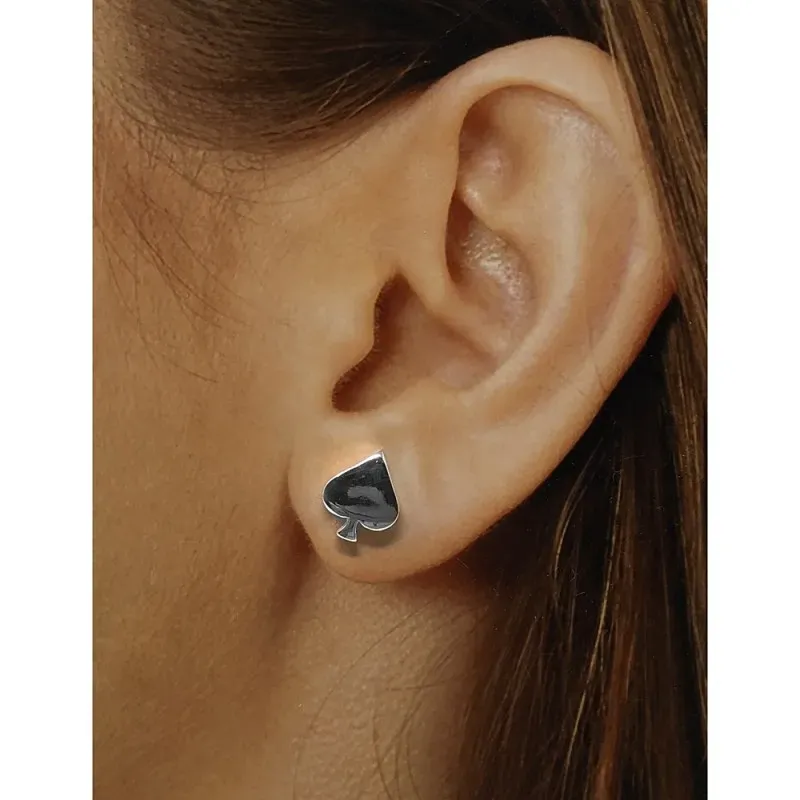 Pendientes plata ley 925m liso as de picas 12mm. [AB0610]