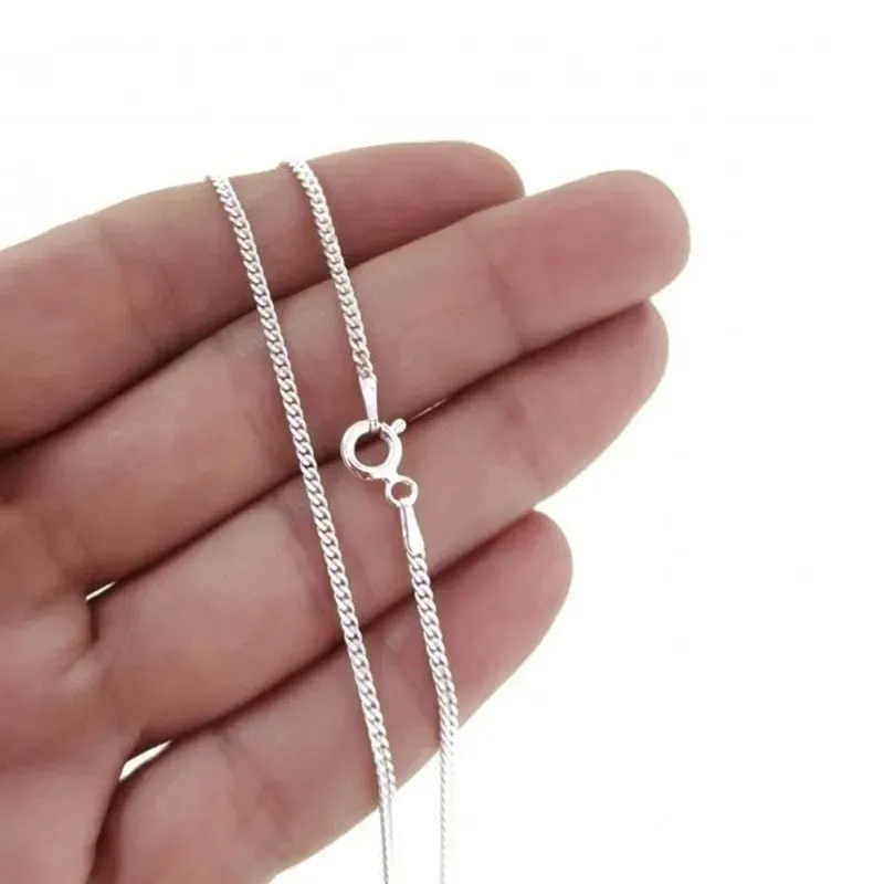 Cadena plata ley 925m lisa 50cm. barbada 0.5mm. [AB0436]
