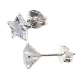 Pendiente plata ley 925m garra 8mm. circonita [AA9204]