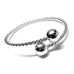 Pulsera brazalete plata Ley 925m tonisa bolas 10mm. [AB0950]