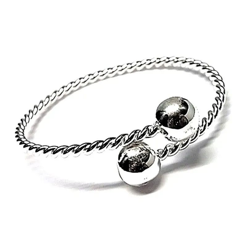 Pulsera brazalete plata Ley 925m tonisa bolas 10mm. [AB0950]