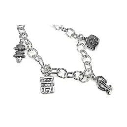 Pulsera plata Ley 925m fetiches 19.5cm. motivos enfermera [AB0971]