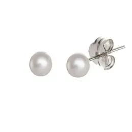 Pendientes plata Ley 925m perla sintética 8mm. [AB1123]