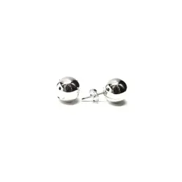 Pendientes plata Ley 925m bola lisa 10mm. [AB1140]