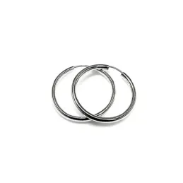 Pendientes plata Ley 925m aro gordo liso 30mm. [AB1148]